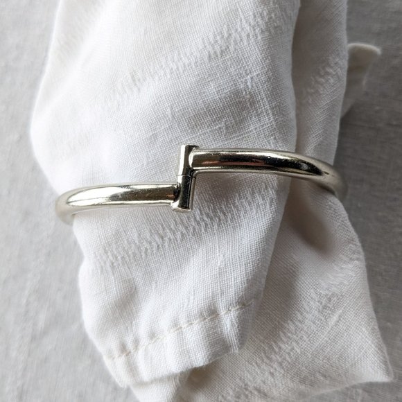 Taxco 27g Sterling Clamper Bypass Bracelet w Brass Detail. Optional 3/4" Hoops - Picture 8 of 14